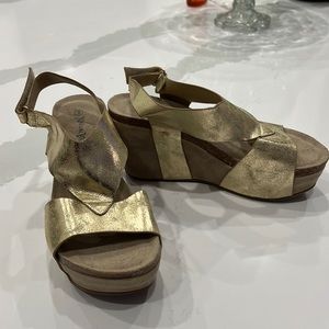 Metallics are so in this season! These platform sandals are beautiful! So comfy!